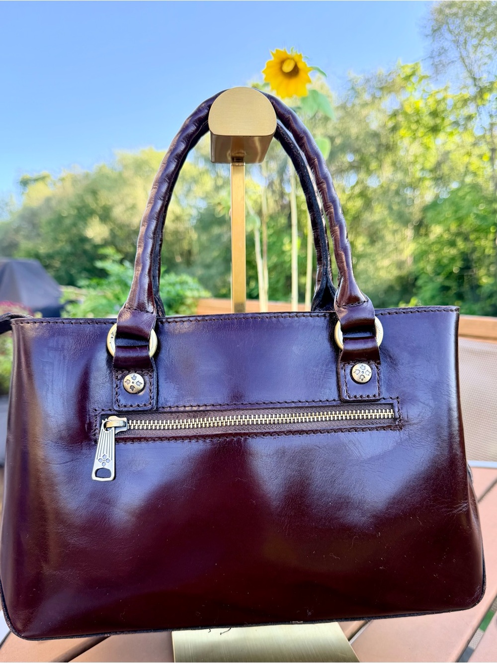 Patricia Nash Rienzo Leopard Calf Hair Leather Satchel. 🐆RARE🐆 model P357283 - Picture 6 of 13